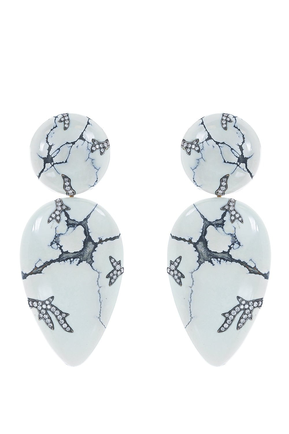 ARUNASHI-Variscite Lightening Earrings-YELLOW GOLD