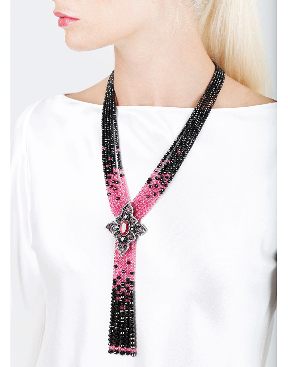 ARUNASHI-Tassel Necklace-BLACK GOLD