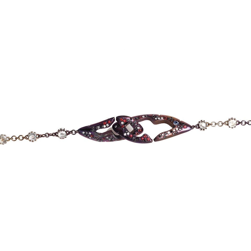 ARUNASHI-Opal Brushstrokes Diamond Necklace-TITANIUM