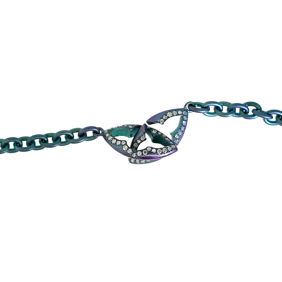 ARUNASHI-Rhodolite And Demantoid Pendant Necklace-TITANIUM