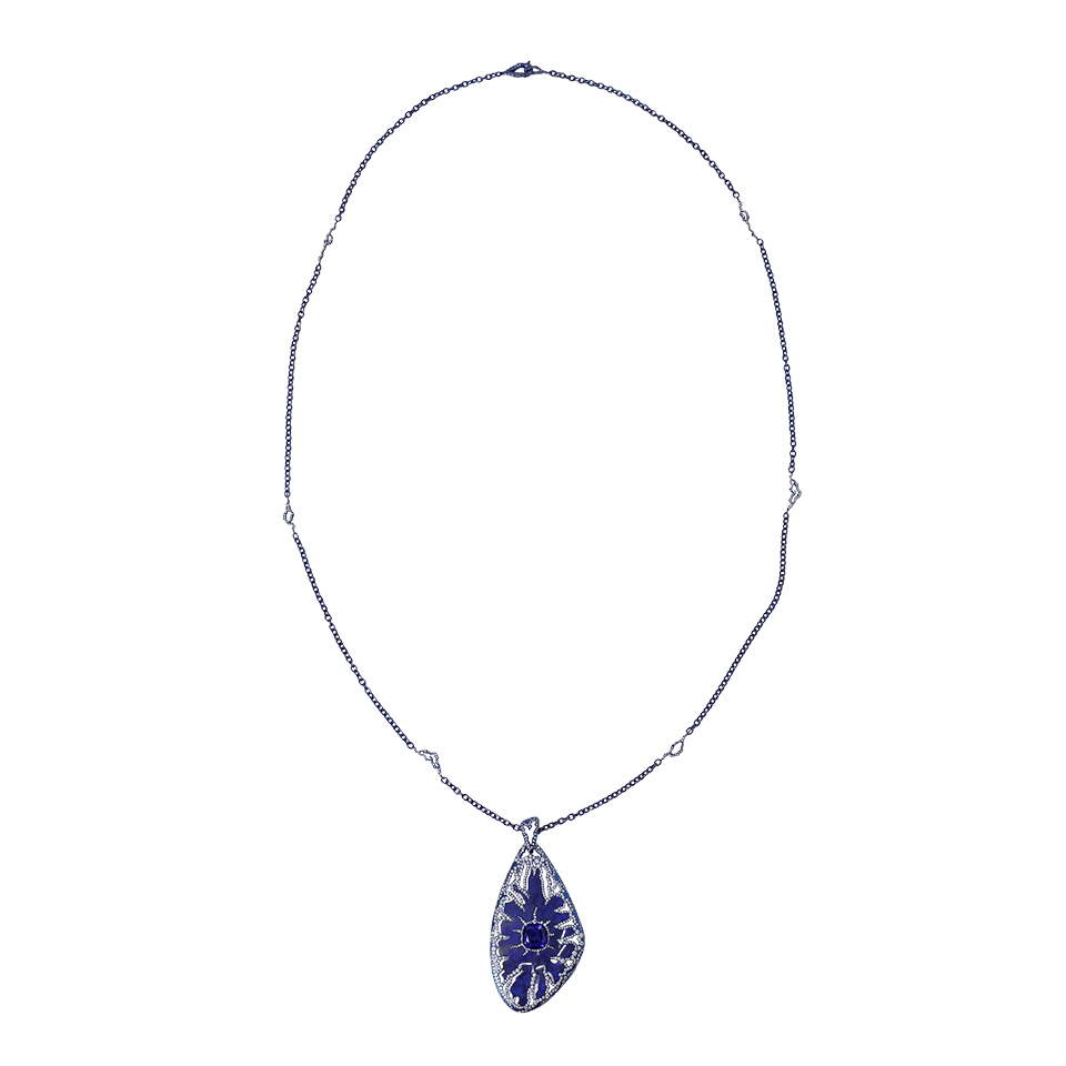 ARUNASHI-Tanzanite Lightning Strikes Necklace-TITANIUM