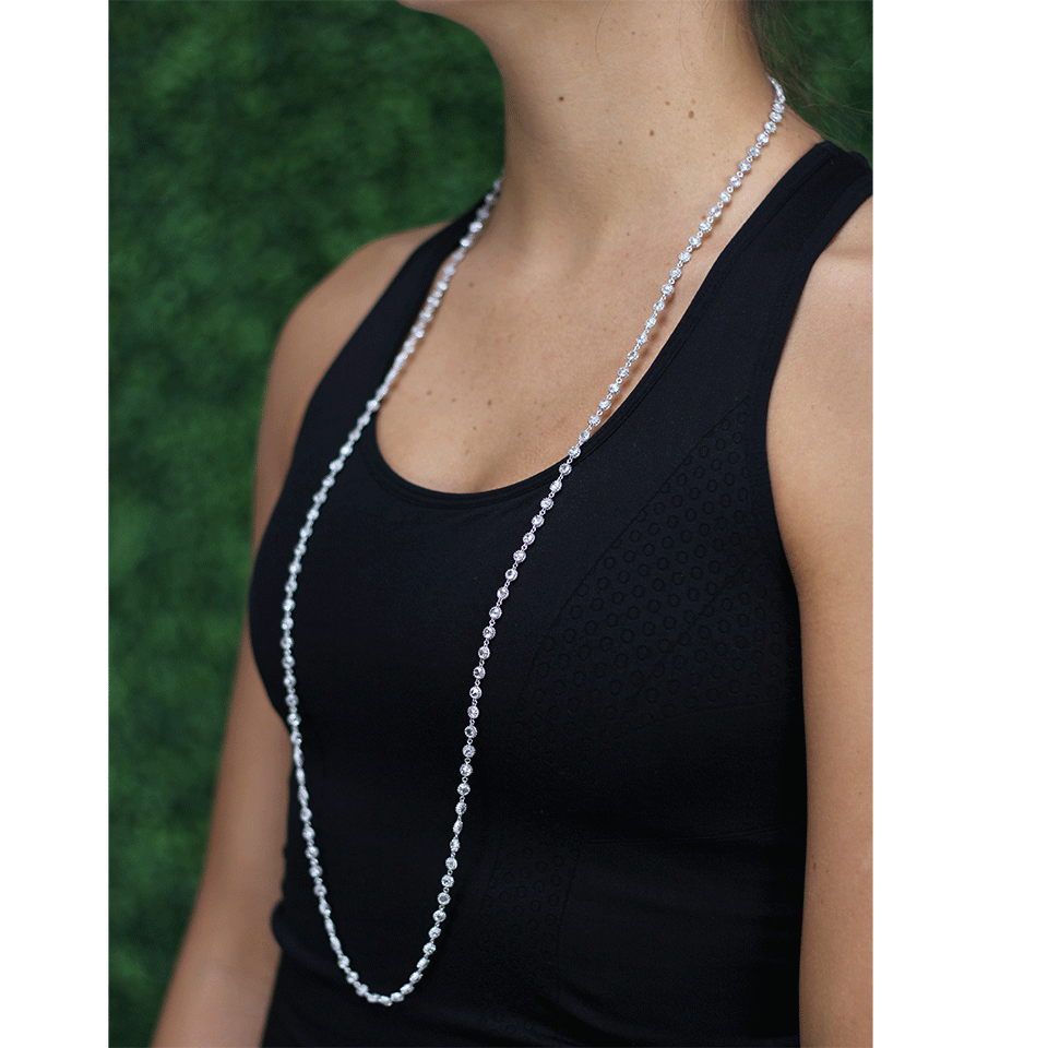 ARUNASHI-Double-Sided Diamond Chain Necklace-WHITE GOLD