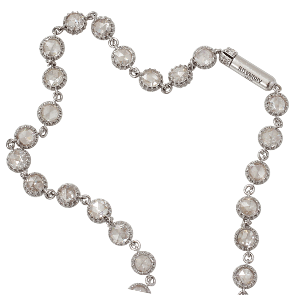 ARUNASHI-Double-Sided Diamond Chain Necklace-WHITE GOLD