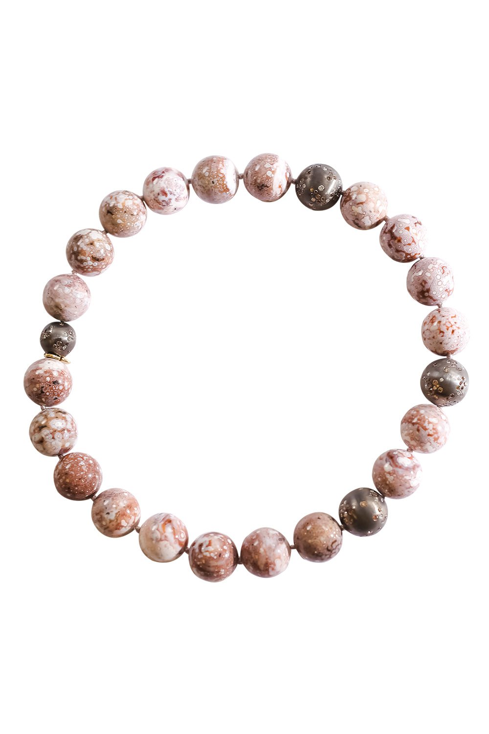 ARUNASHI-Ocean Jasper Diamond Necklace-WHITE GOLD