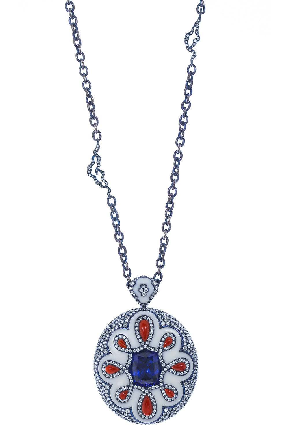 Tanzanite Diamond Pendant Necklace JEWELRYFINE JEWELNECKLACE O ARUNASHI   