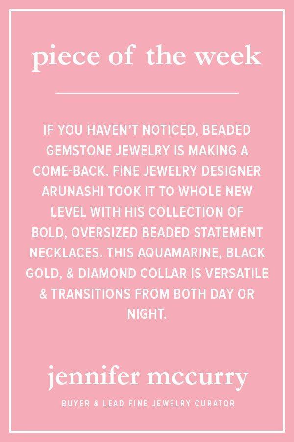 ARUNASHI-Aquamarine Necklace-YELLOW GOLD