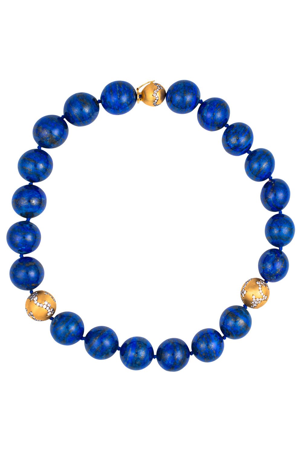 ARUNASHI-Lapis Lazuli Diamond Necklace-YELLOW GOLD