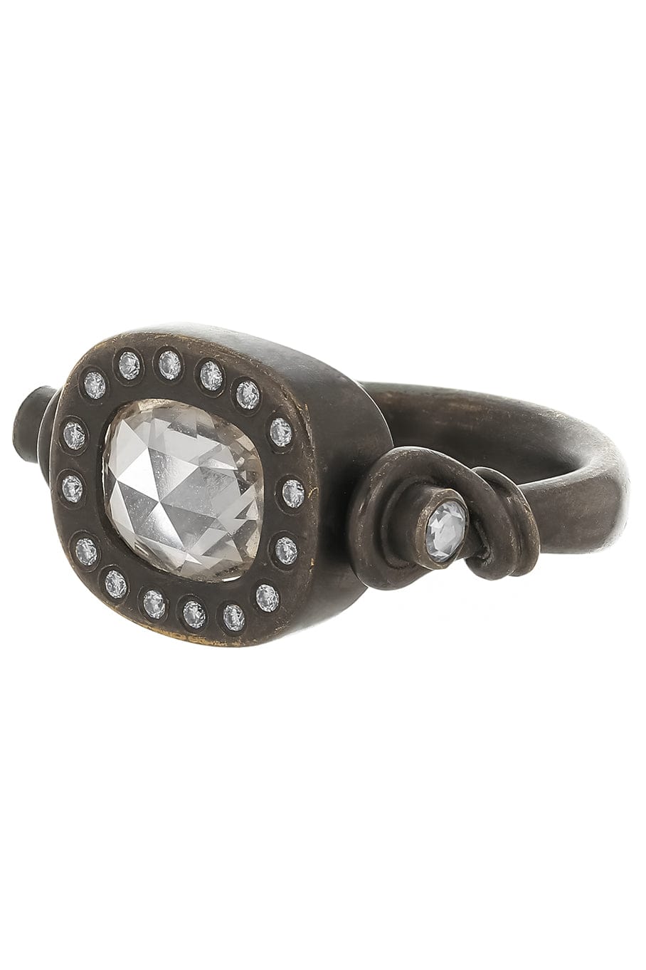 ARUNASHI-Diamond Flip Ring-BLACK GOLD