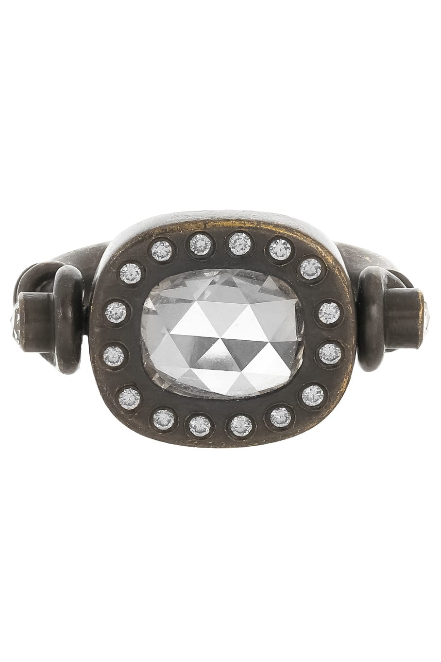 ARUNASHI-Diamond Flip Ring-BLACK GOLD