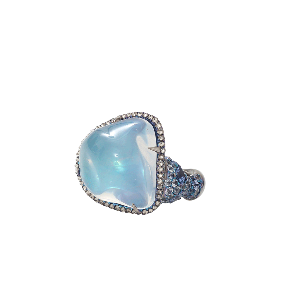 Water Opal And Sapphire Ring | ARUNASHI – Marissa Collections