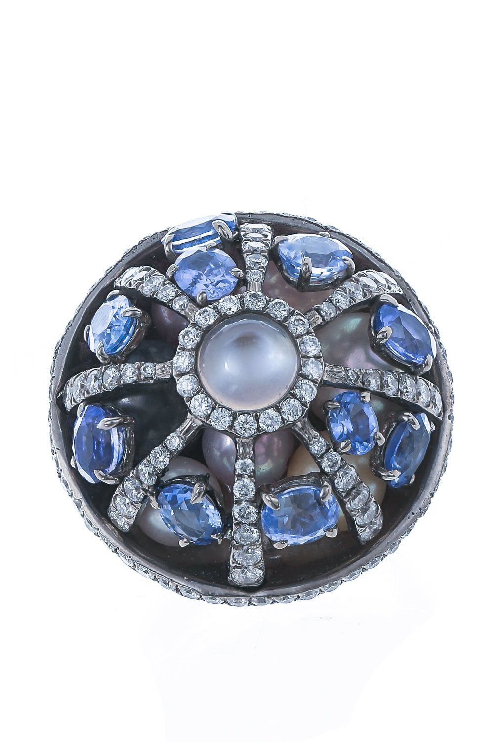 ARUNASHI-Moonstone Sapphire Ring-WHITE GOLD