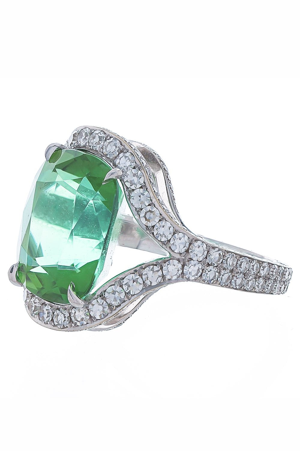 ARUNASHI-Mint Tourmaline Diamond Ring-WHITE GOLD