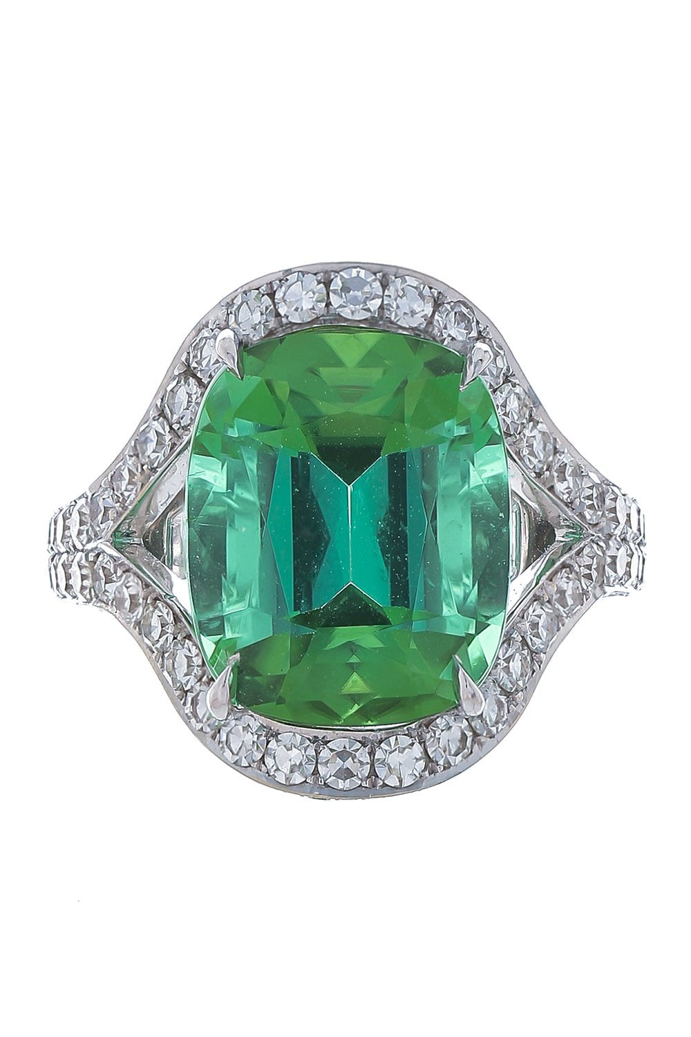 ARUNASHI-Mint Tourmaline Diamond Ring-WHITE GOLD