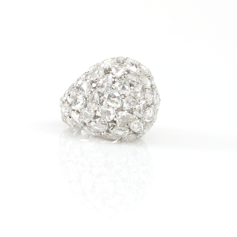 ARUNASHI-Diamond Dome Ring-WHITE GOLD