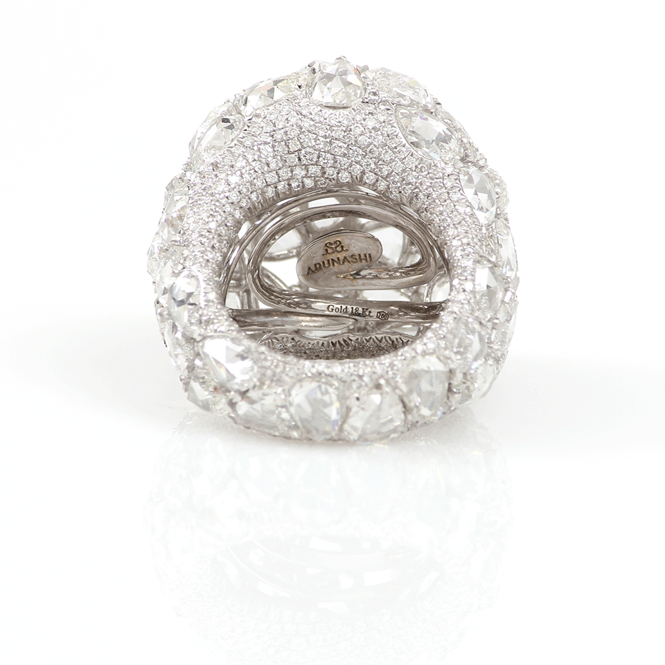 ARUNASHI-Diamond Dome Ring-WHITE GOLD