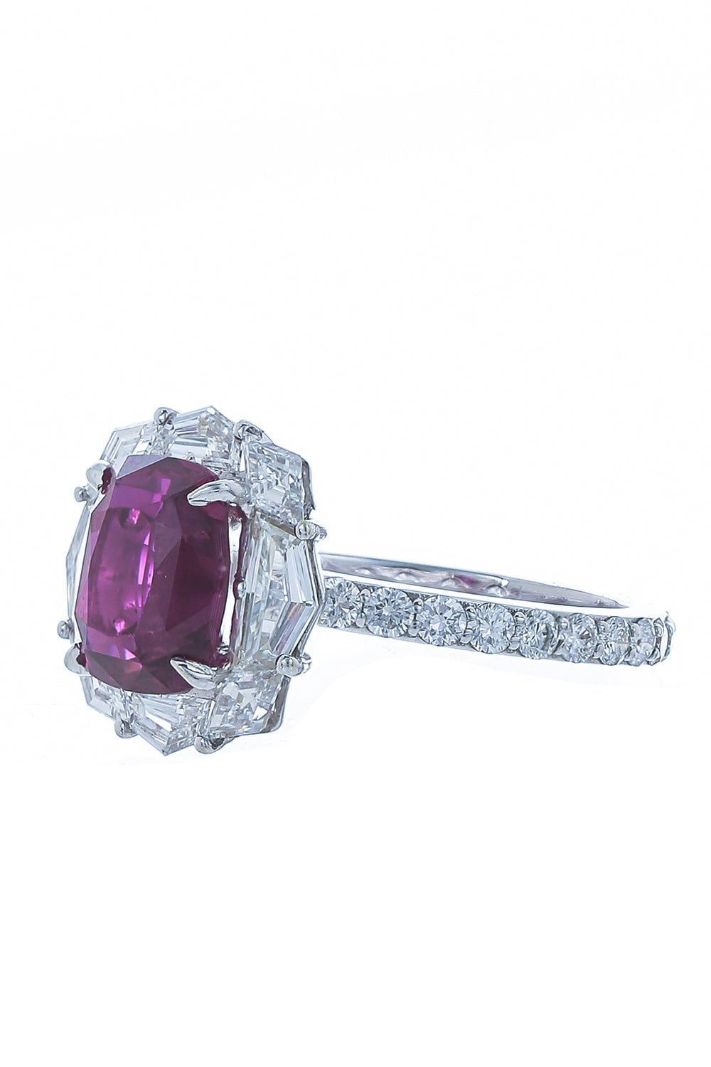 ARUNASHI-Pink Sapphire Fancy Cut Diamond Ring-WHITE GOLD