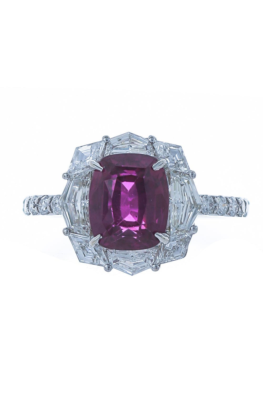 ARUNASHI-Pink Sapphire Fancy Cut Diamond Ring-WHITE GOLD