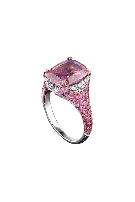 Pink Sapphire Lotus Ring