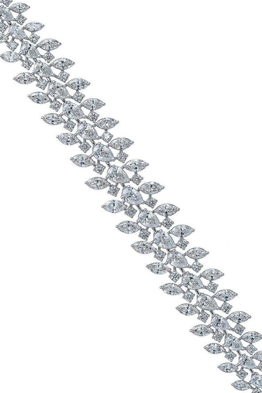 Diamond Multi-Shape Triple Row Bracelet-WHITE GOLD-JEWELRYFINE JEWELBRACELET O-ARZANO
