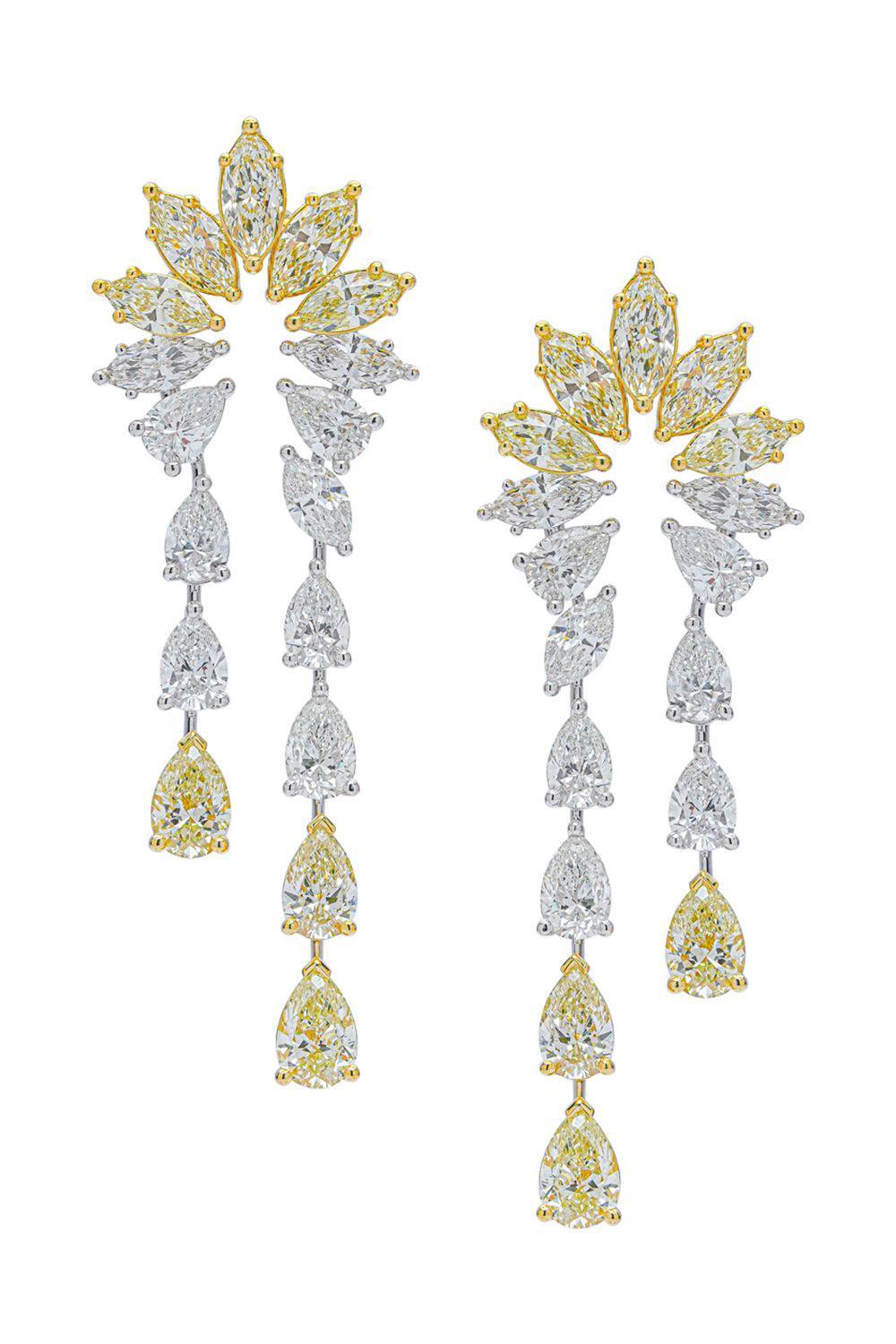 Diamond Drop Earrrings-WHITE GOLD-JEWELRYFINE JEWELEARRING-ARZANO