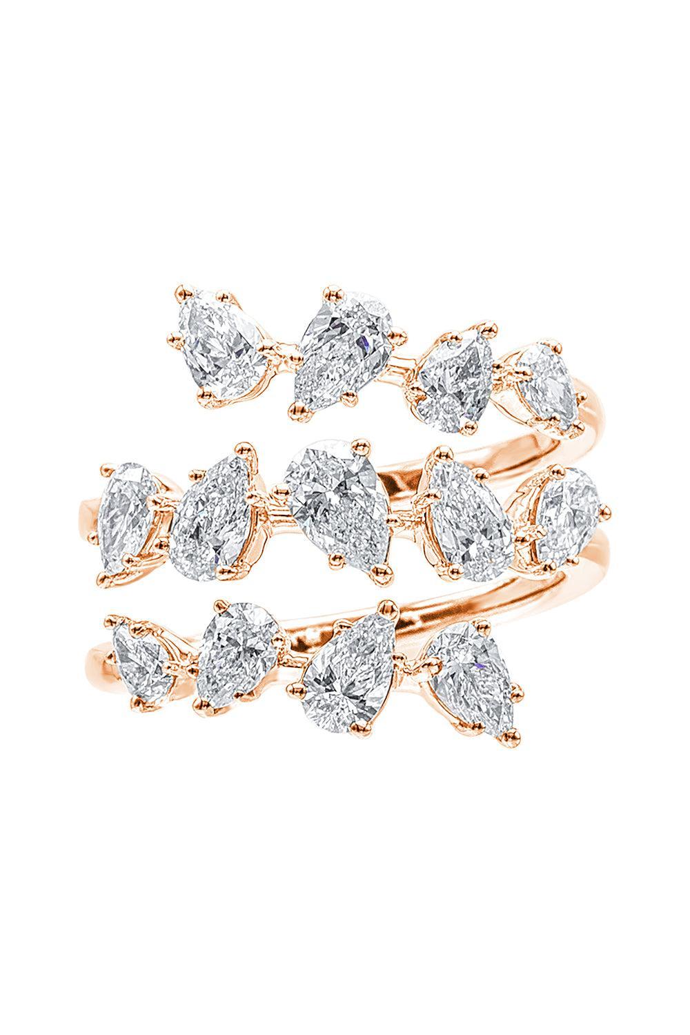 Diamond Pear Three Wrap Ring - Yellow Gold-YELLOW GOLD-6.75-JEWELRYFINE JEWELRING-ARZANO