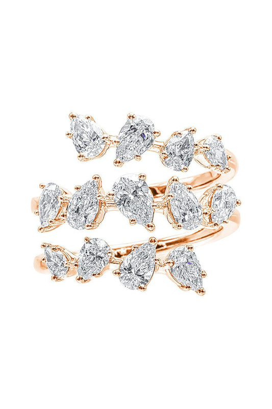 Diamond Pear Three Wrap Ring - Yellow Gold-YELLOW GOLD-6.75-JEWELRYFINE JEWELRING-ARZANO