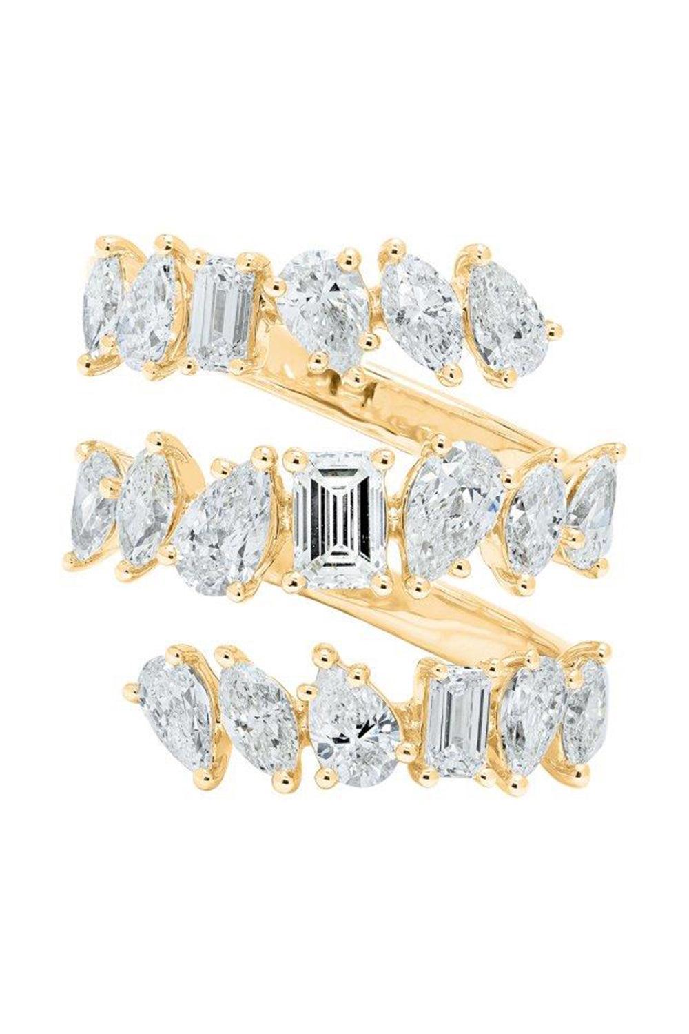 Multi Diamond Three Wrap ring-YELLOW GOLD-7.25-JEWELRYFINE JEWELRING-ARZANO