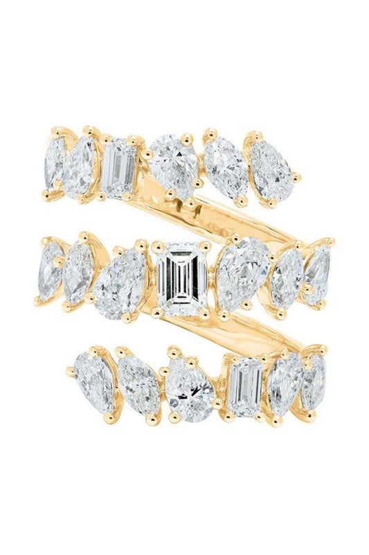 Multi Diamond Three Wrap ring-YELLOW GOLD-7.25-JEWELRYFINE JEWELRING-ARZANO