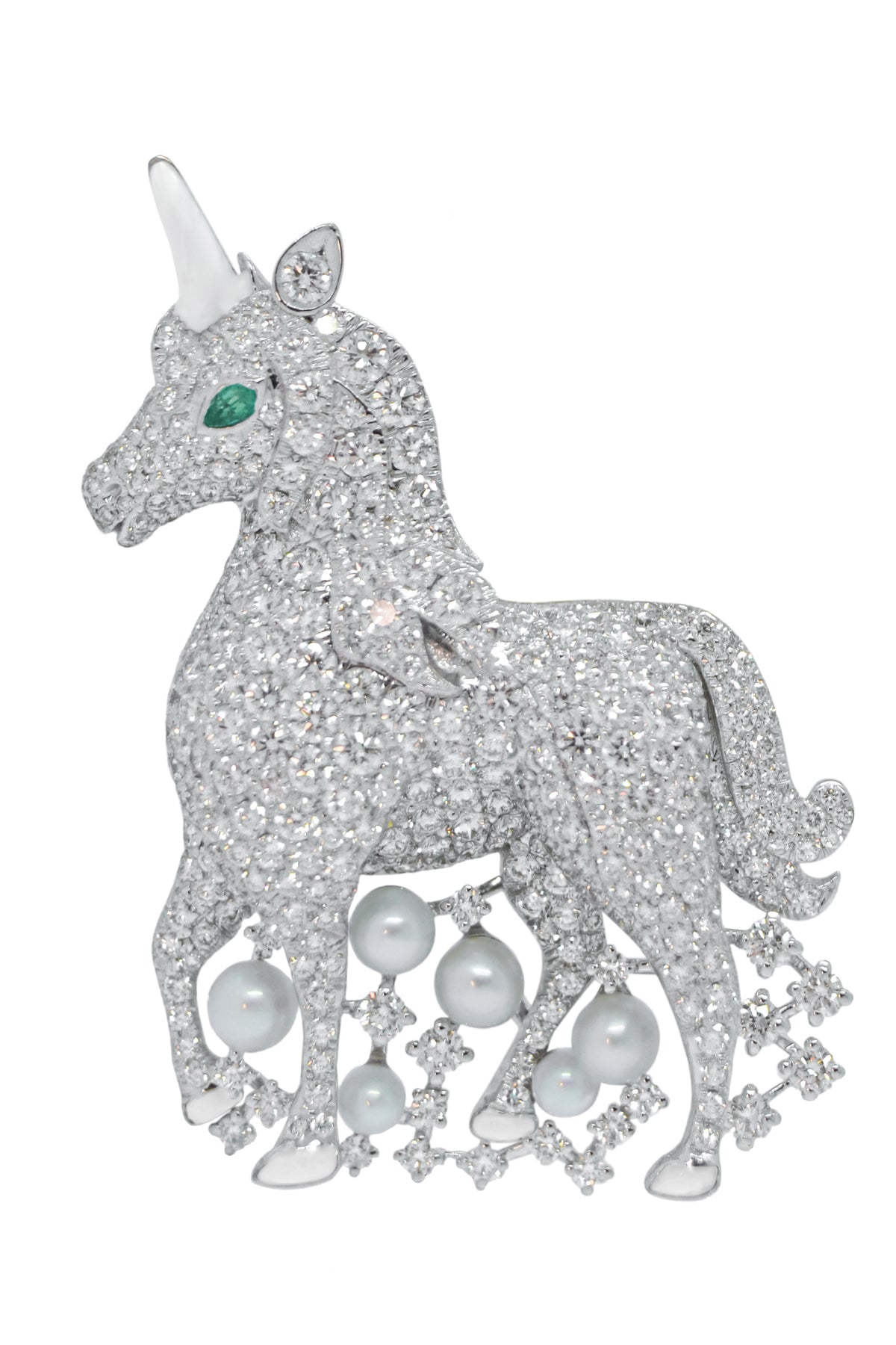 Diamond Unicorn Bag Charm-WHITE GOLD-JEWELRYFINE JEWELMISC-ASHNA MEHTA