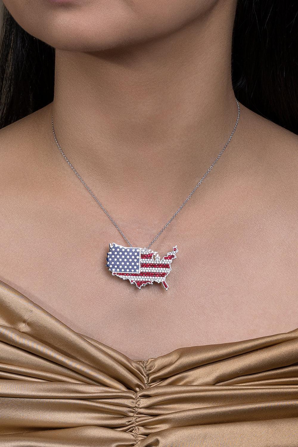 Ruby Diamond USA Flag Bag Charm-WHITE GOLD-JEWELRYFINE JEWELMISC-ASHNA MEHTA