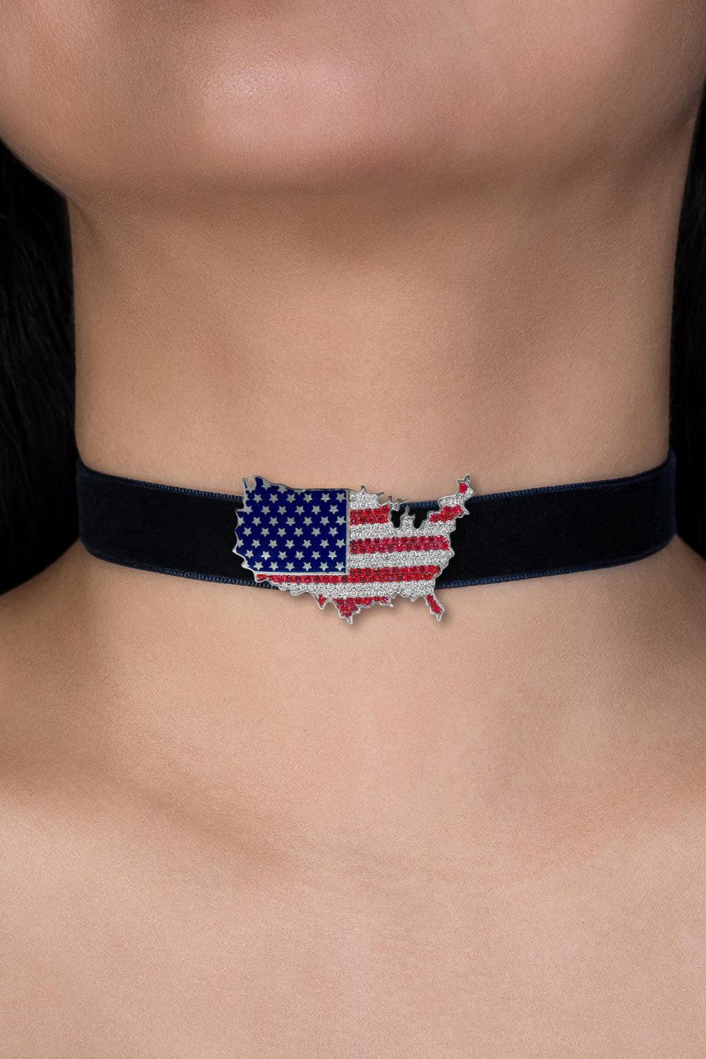 Ruby Diamond USA Flag Bag Charm-WHITE GOLD-JEWELRYFINE JEWELMISC-ASHNA MEHTA