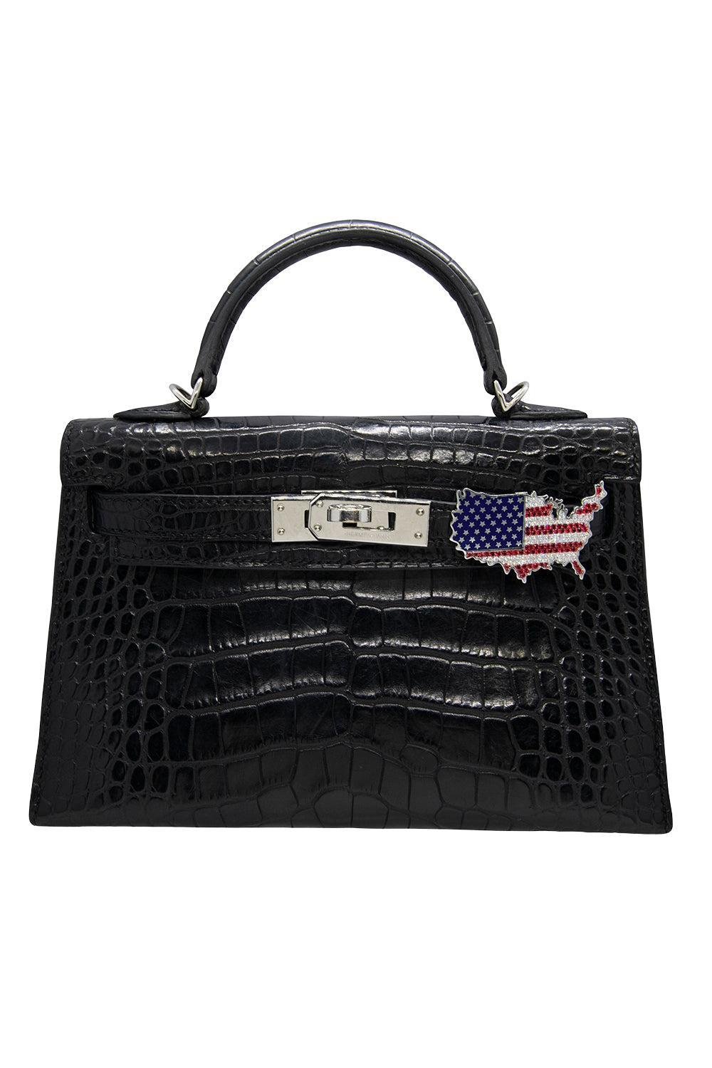 Ruby Diamond USA Flag Bag Charm-WHITE GOLD-JEWELRYFINE JEWELMISC-ASHNA MEHTA