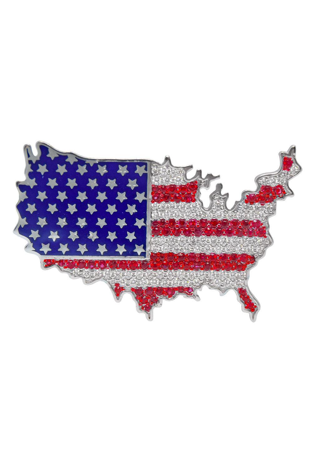 Ruby Diamond USA Flag Bag Charm-WHITE GOLD-JEWELRYFINE JEWELMISC-ASHNA MEHTA