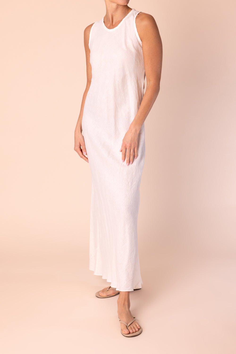 ASPESI-Sleeveless Vneck Dress - Naturale-