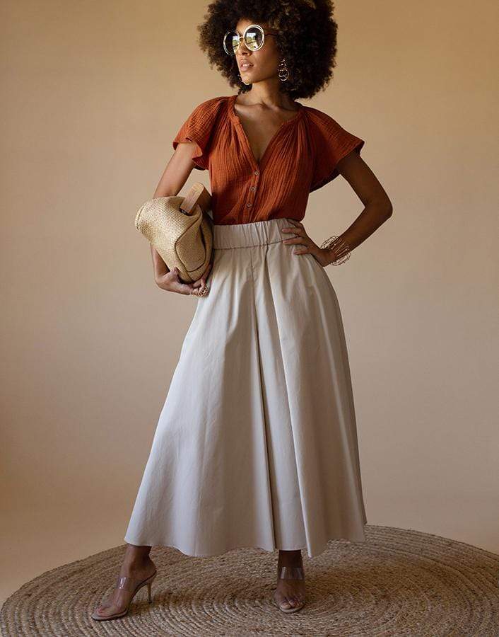 ASPESI-Cotton Poplin Skirt Pants-