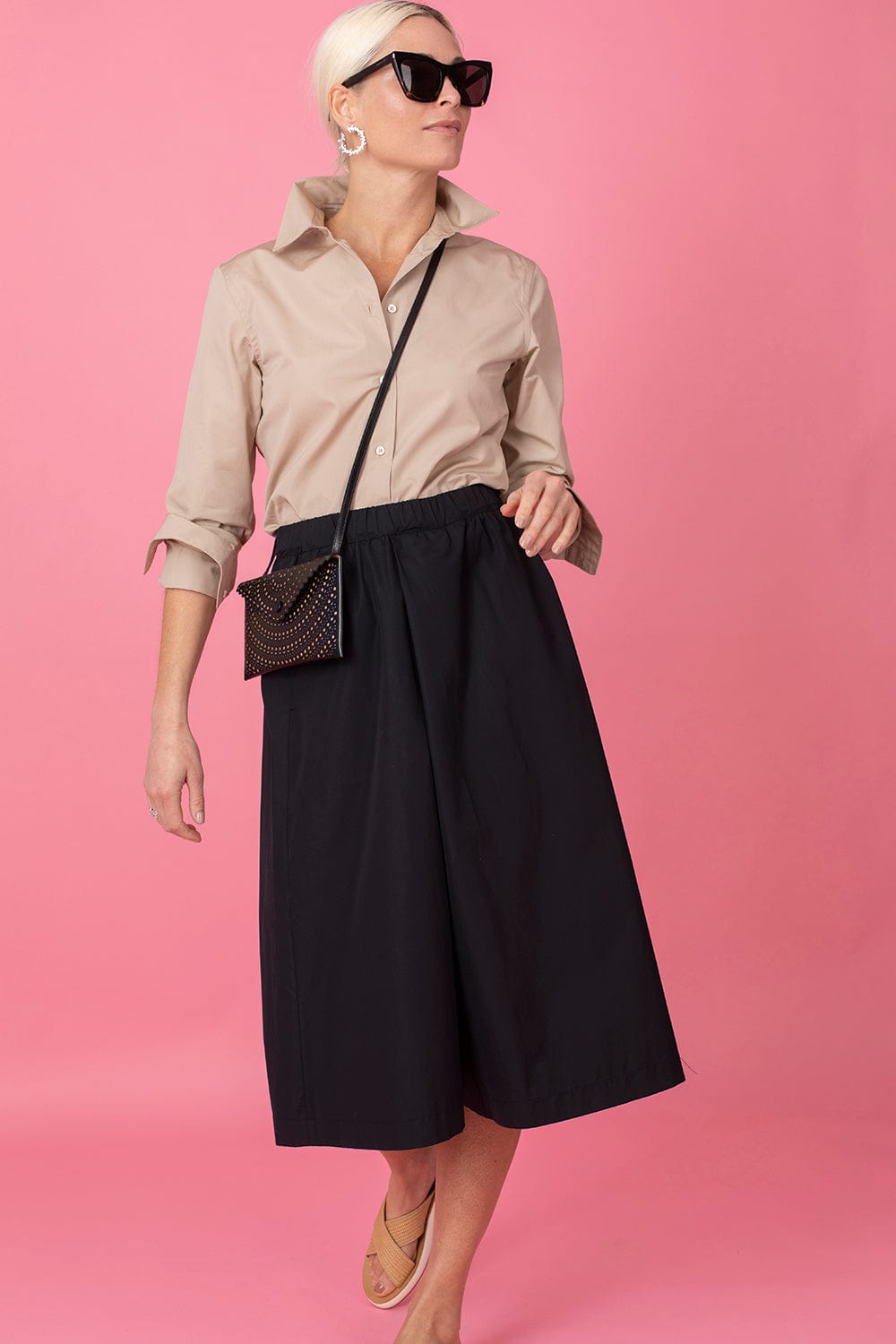 ASPESI-Mid Length Cotton Skirt-