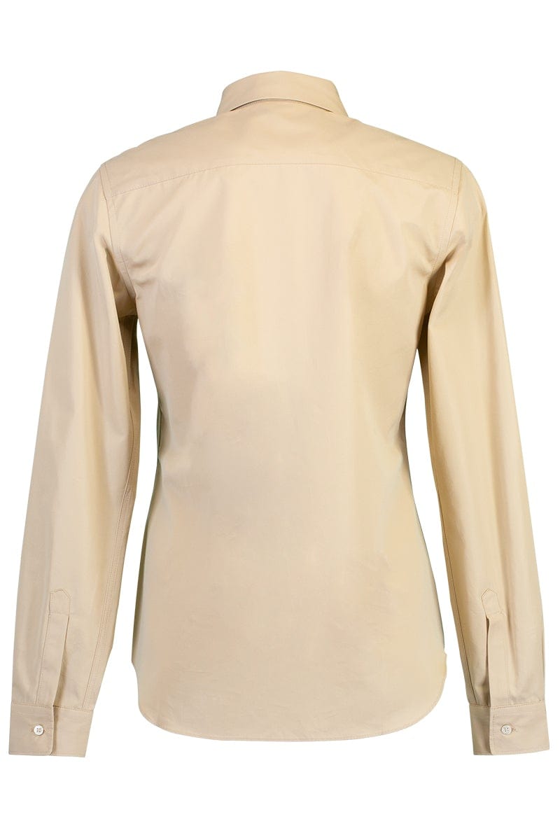ASPESI-Long Sleeve Cotton Blouse - Beige-