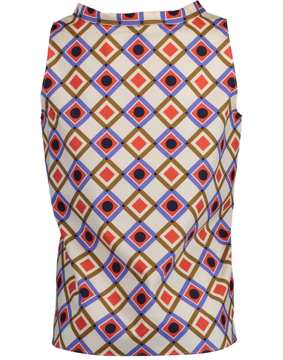 ASPESI-Sleeveless Diamond Print Top-