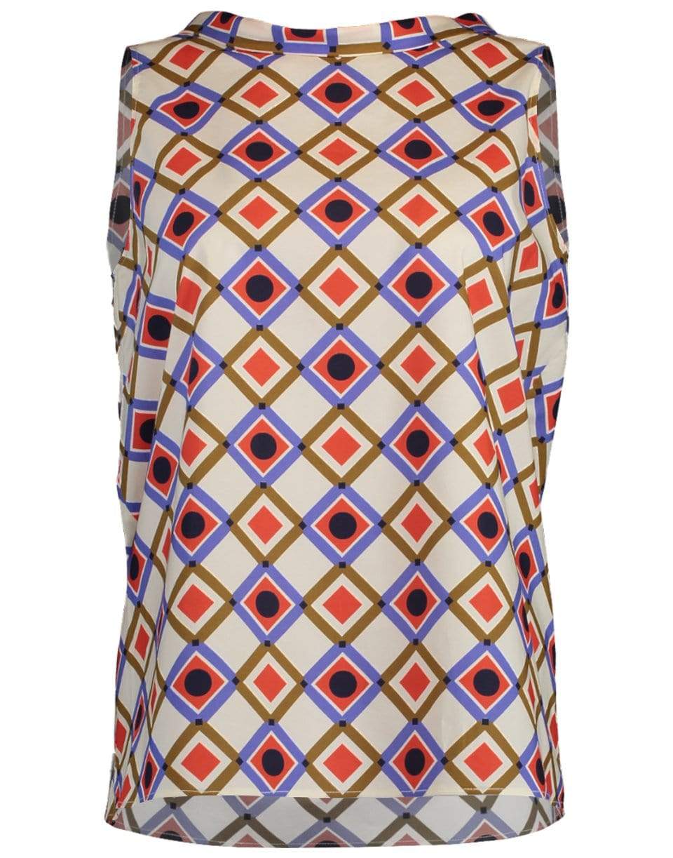 ASPESI-Sleeveless Diamond Print Top-