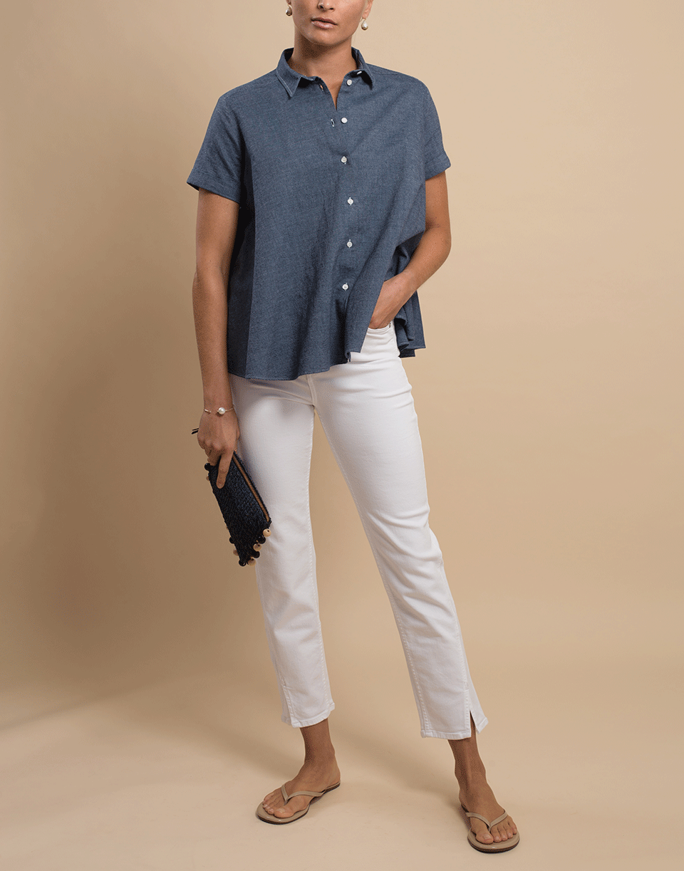 ASPESI-Chambray A-Line Button Up Top-