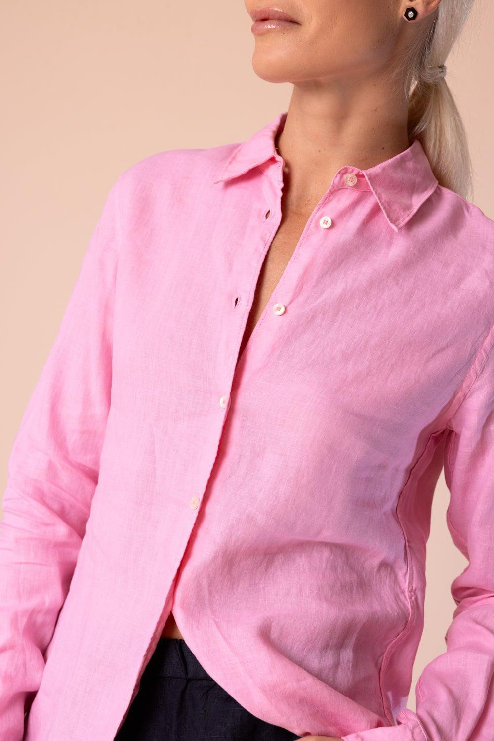 ASPESI-Long Sleeve Button Down Shirt - Peonia-