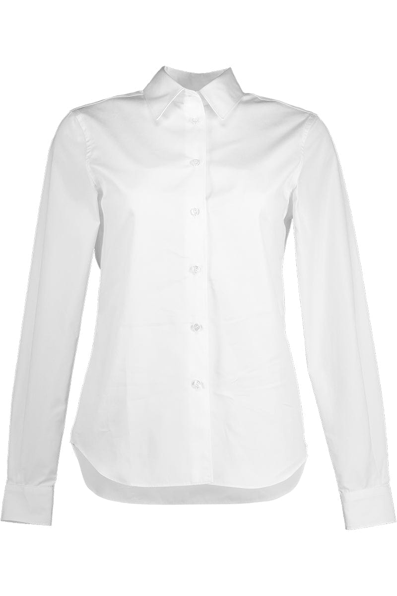 ASPESI-Long Sleeve Cotton Blouse - White-