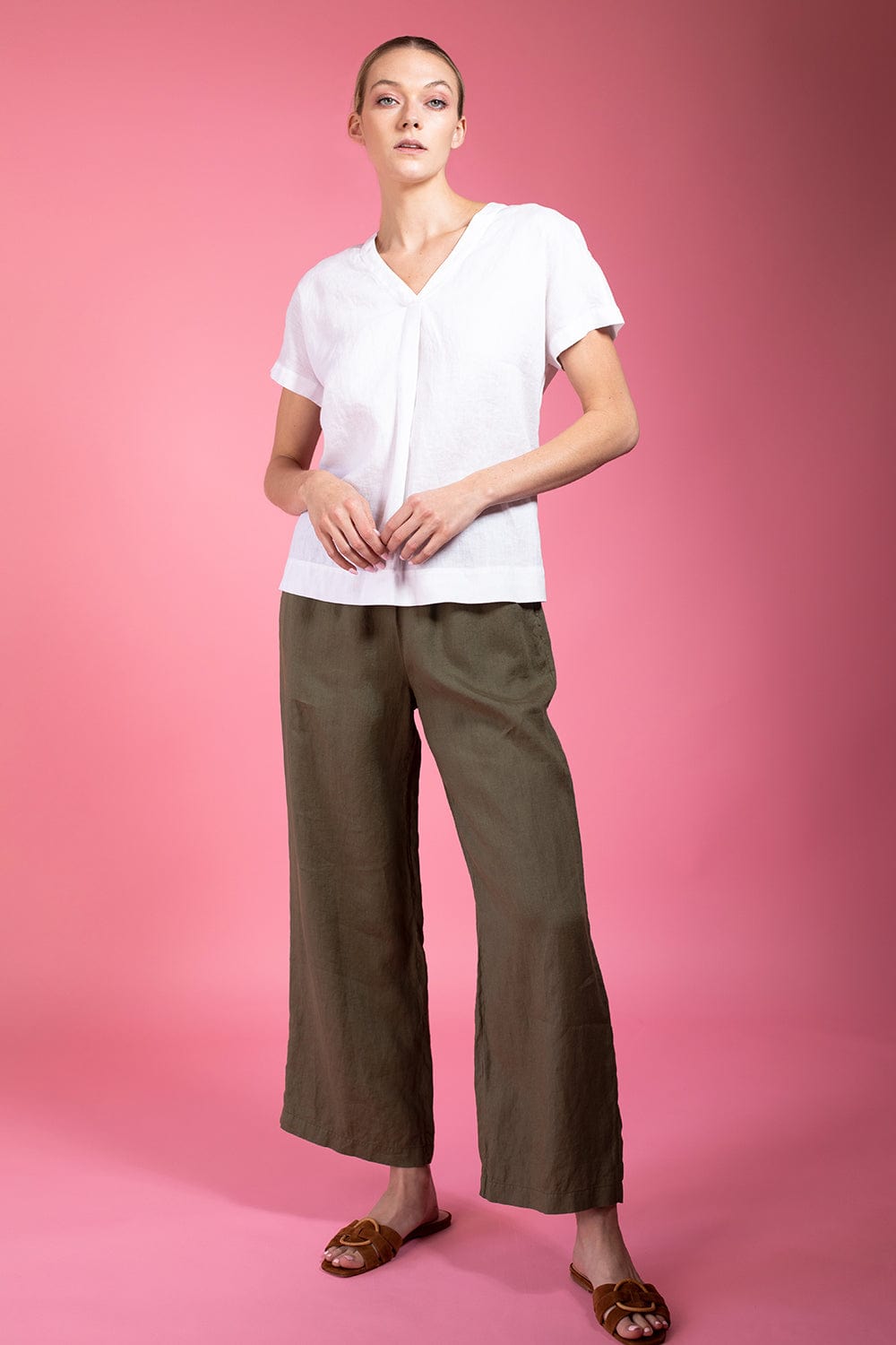 ASPESI-V Neck Linen Blouse-