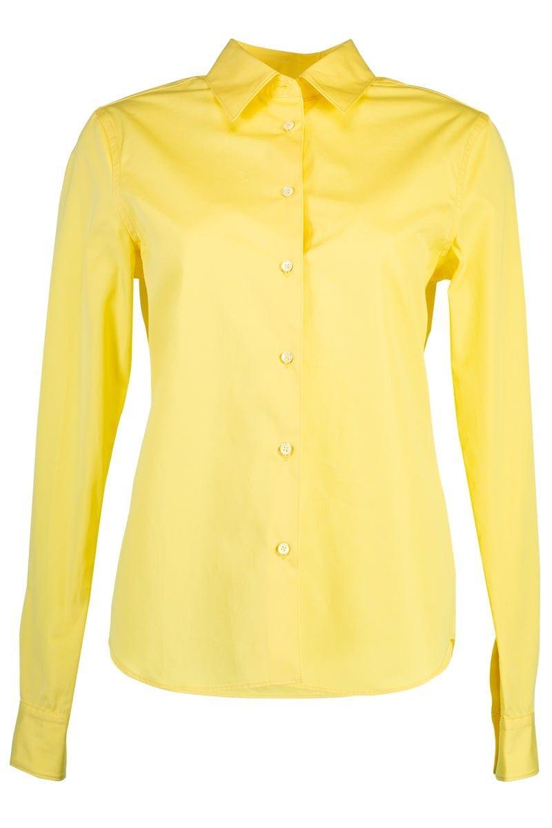 ASPESI-Long Sleeve Cotton Blouse - Yellow-
