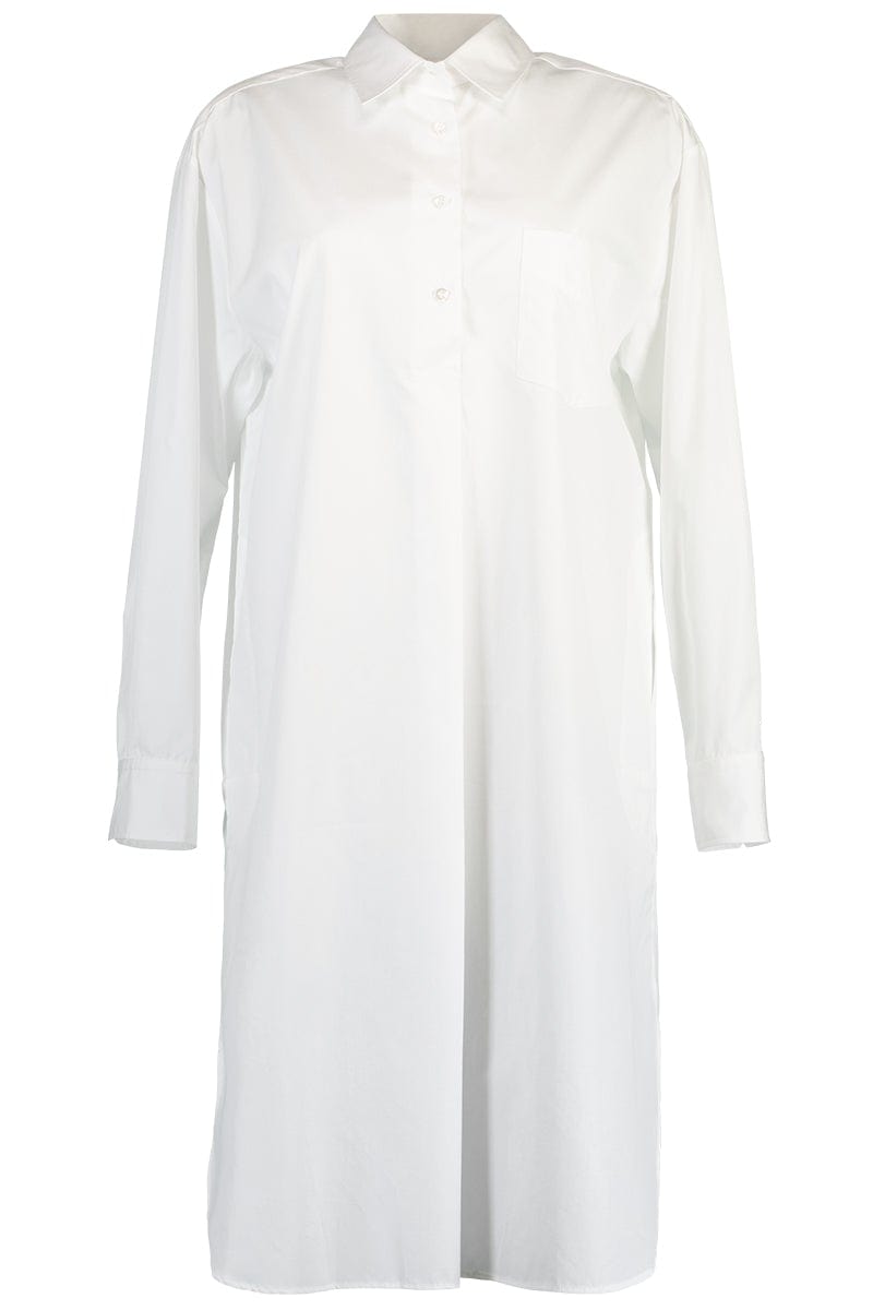 ASPESI-Long Sleeve Cotton Tunic -White-