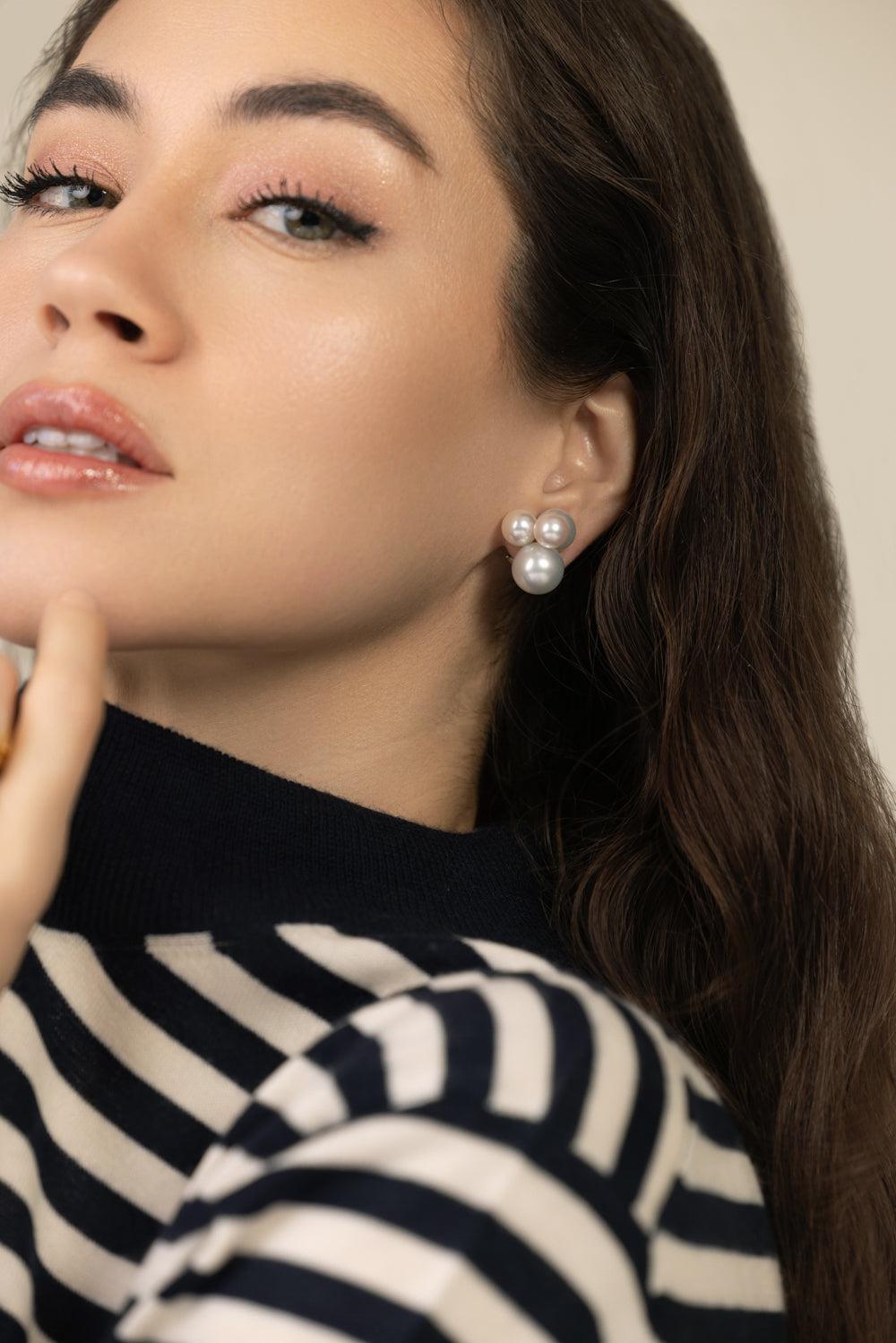 Small Bubble White South Sea Pearl Earrings-WHITE GOLD-S-JEWELRYFINE JEWELEARRING-ASSAEL