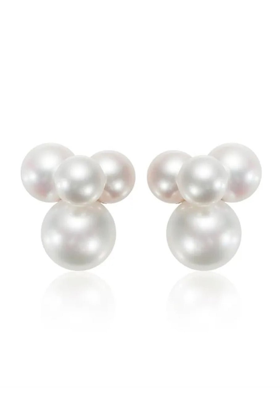 ASSAEL-Small Bubble South Sea Pearl Earrings-WHITE GOLD