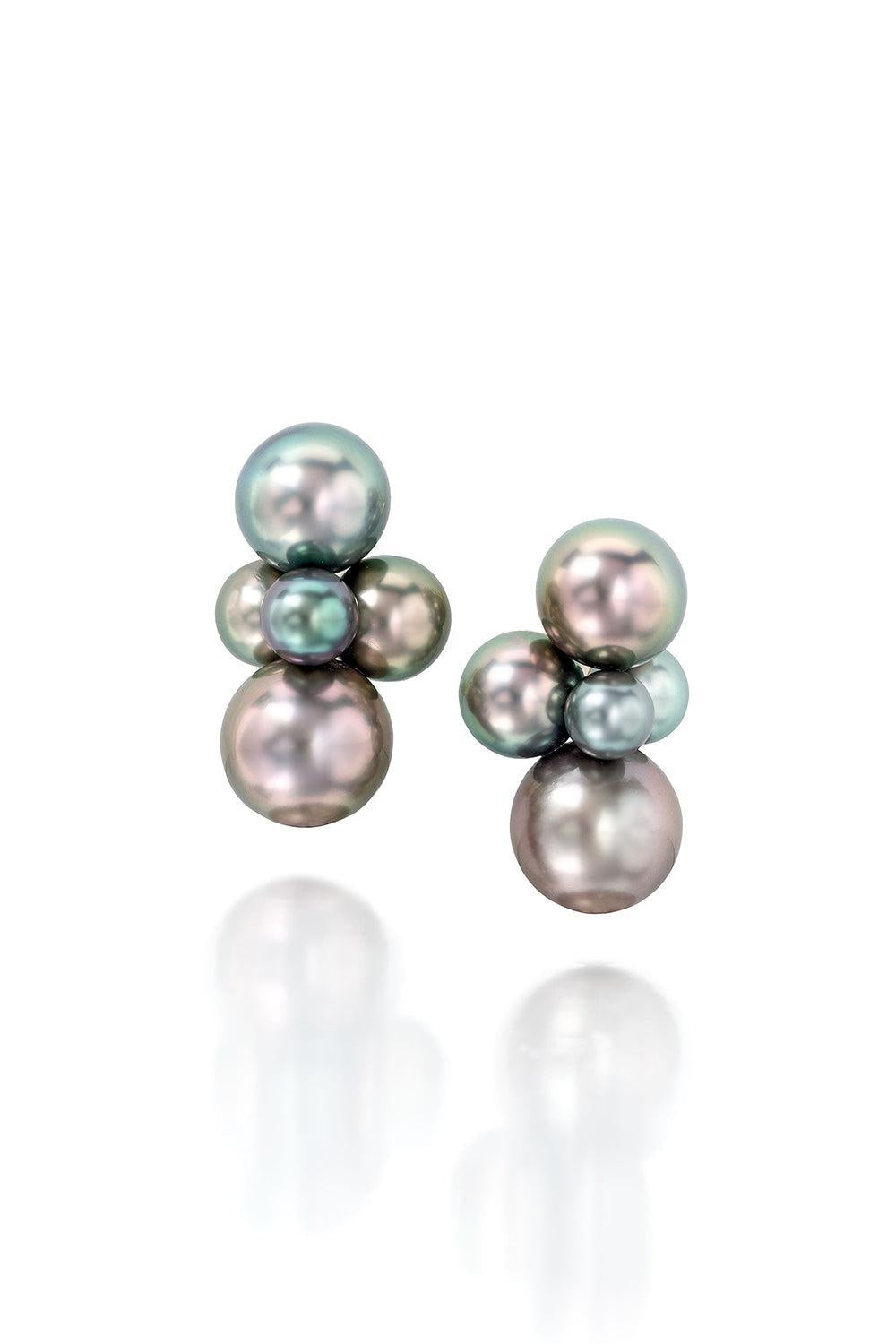 Large Bubble Tahitian Pearl Earrings-YELLOW GOLD-L-JEWELRYFINE JEWELEARRING-ASSAEL