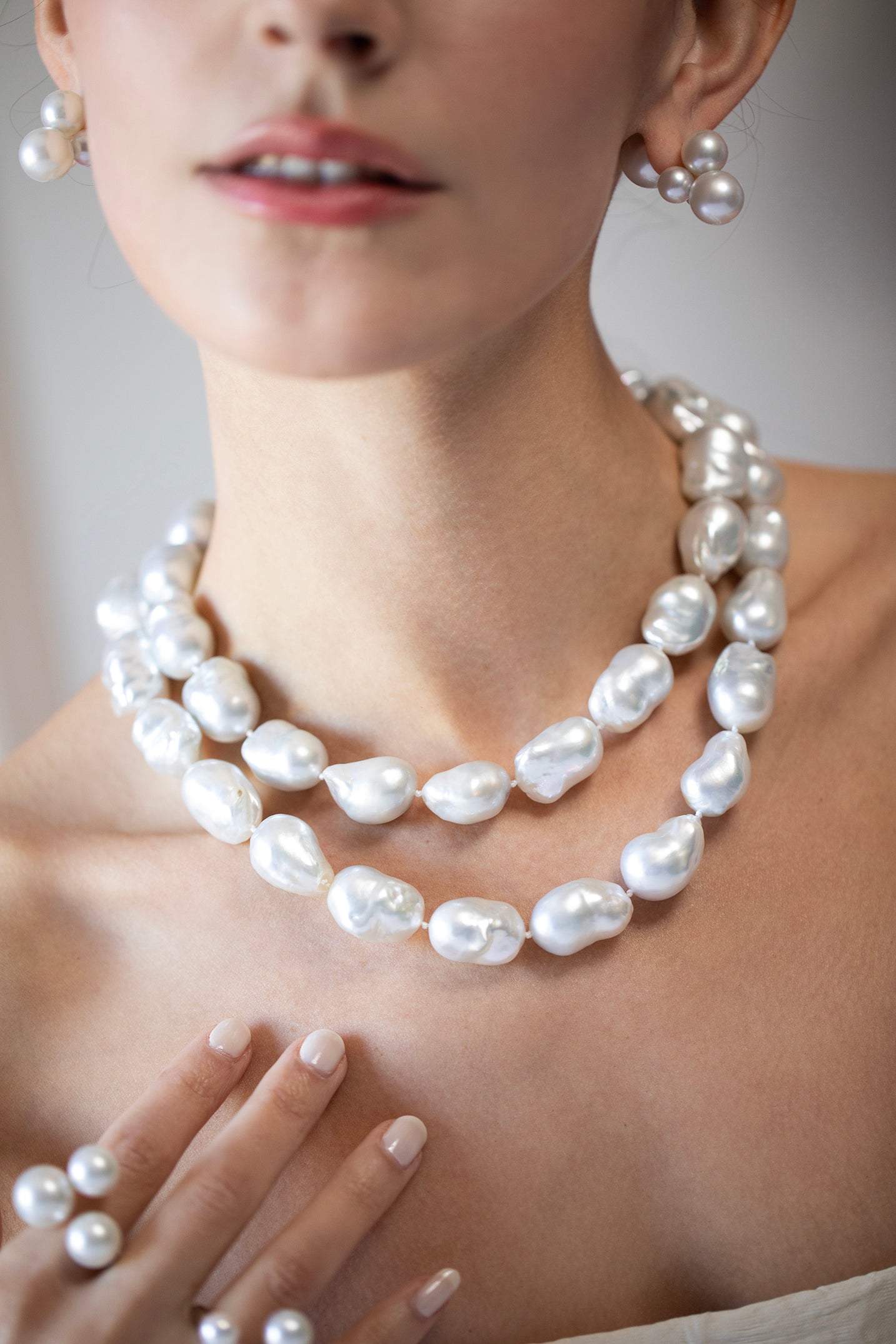 Large Fance buy Clasp Baroque Pearl necklace