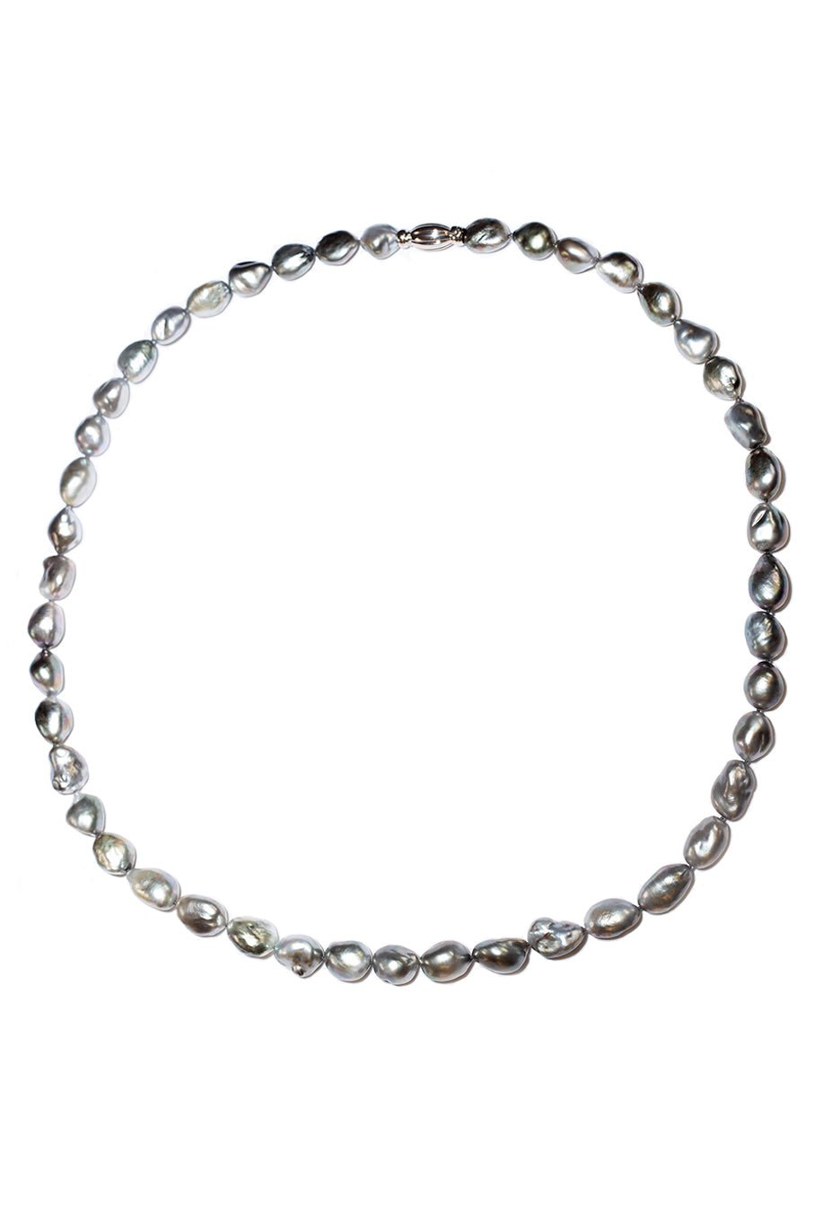 ASSAEL-Baroque Tahitian Pearl necklace-WHITE GOLD